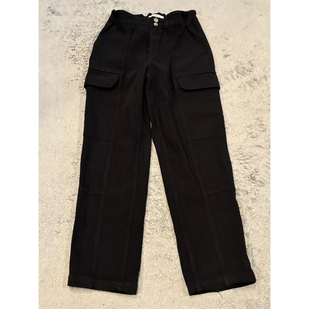 Pacsun Jeans Women's Small Black Paperbag Waist Cargo Utility Rocker Grunge